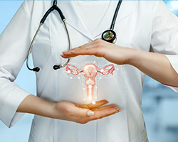 Gynecology and infertility services image with Health Trawell logo.